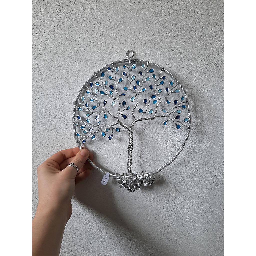 Arbre de Vie bleu Ø20cm argenté fermé